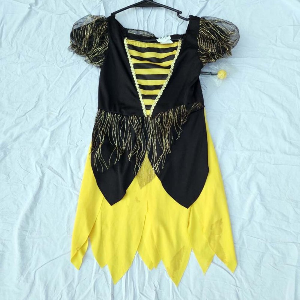 Girls' Bee Fairy Costume size medium 8-10 (no tags, stained)